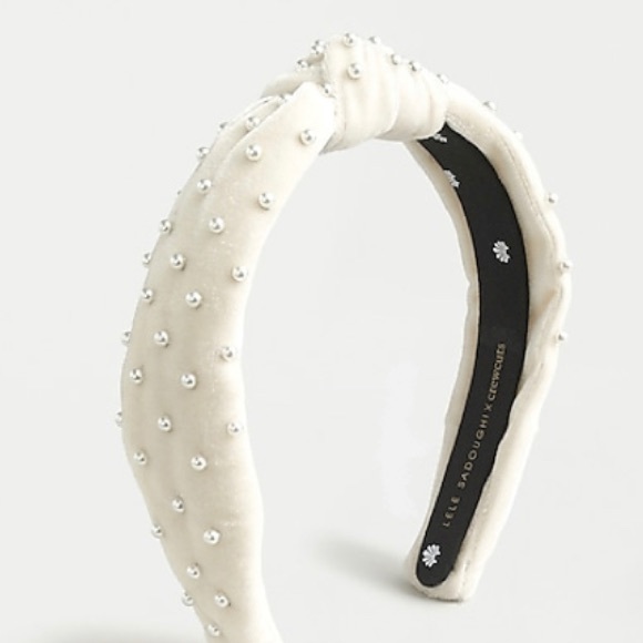Lele Sadoughi Accessories - NWT Lele Sadoughi x Crewcuts (J crew) knot headband - velvet ivory pearl